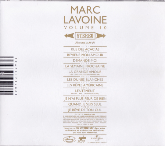 Cd Marc Lavoine 2009